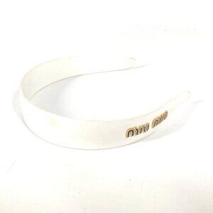MIUMIU logo Hair band head band Katyusha Plastic White